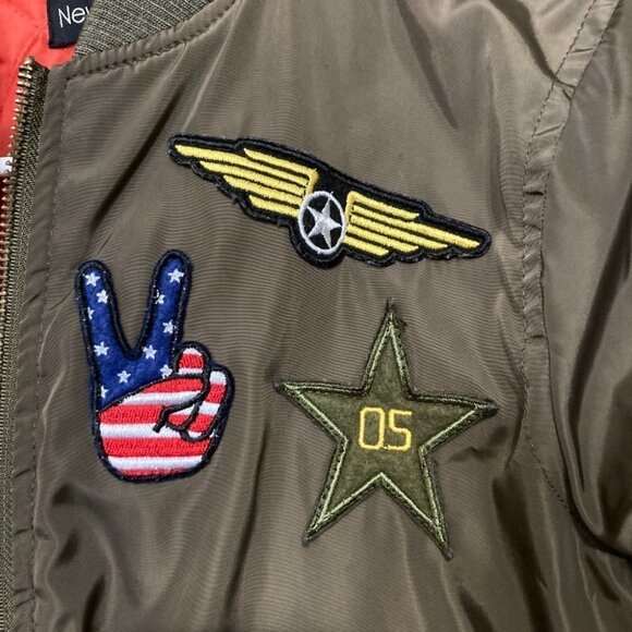 New Look Bomber Jacket Olive Green Size Small - Picture 5 of 6